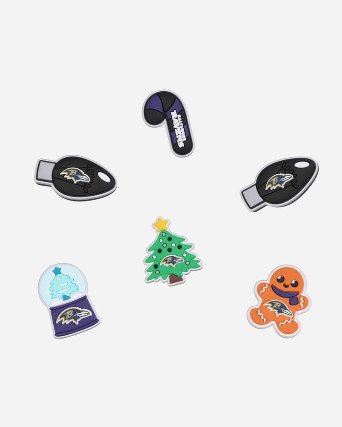 Baltimore Ravens 6 Pack Holiday Team Clog Charms FOCO - FOCO.com