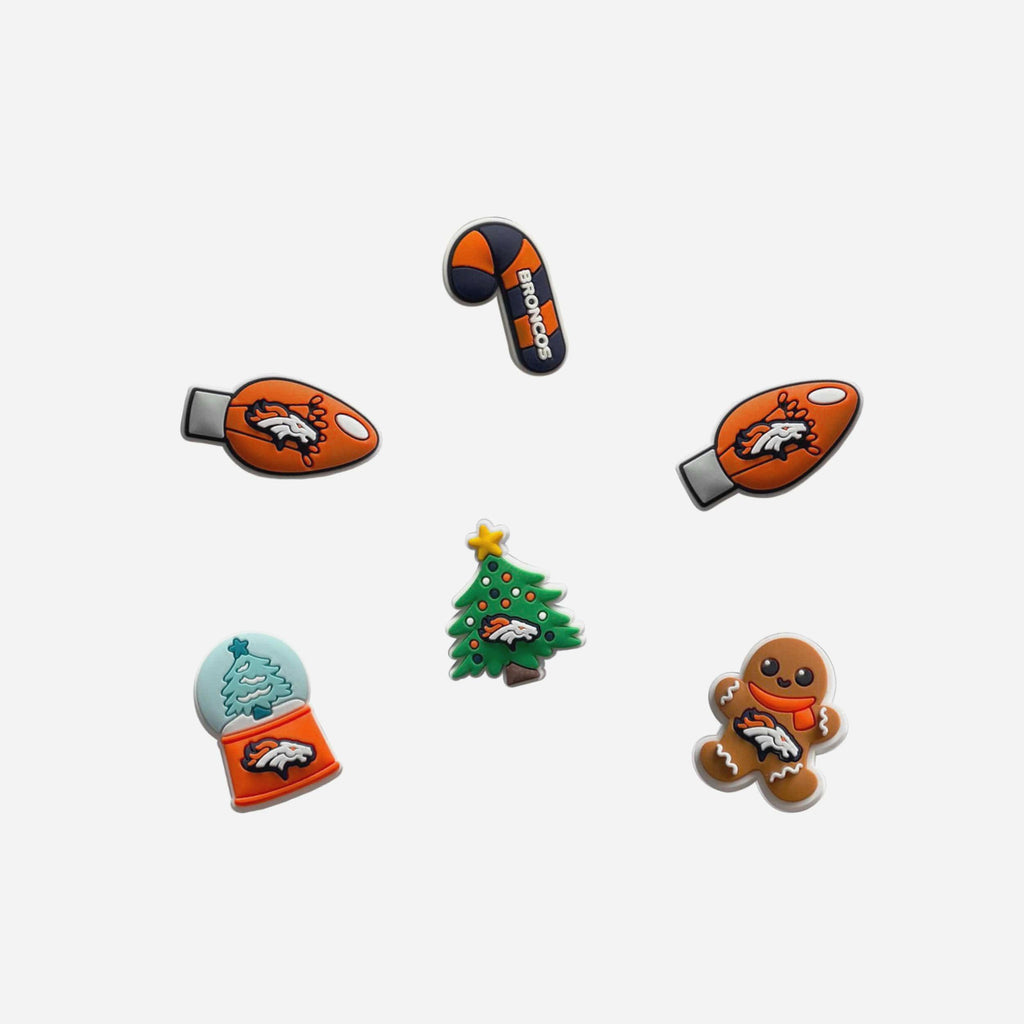Denver Broncos 6 Pack Holiday Team Clog Charms FOCO - FOCO.com