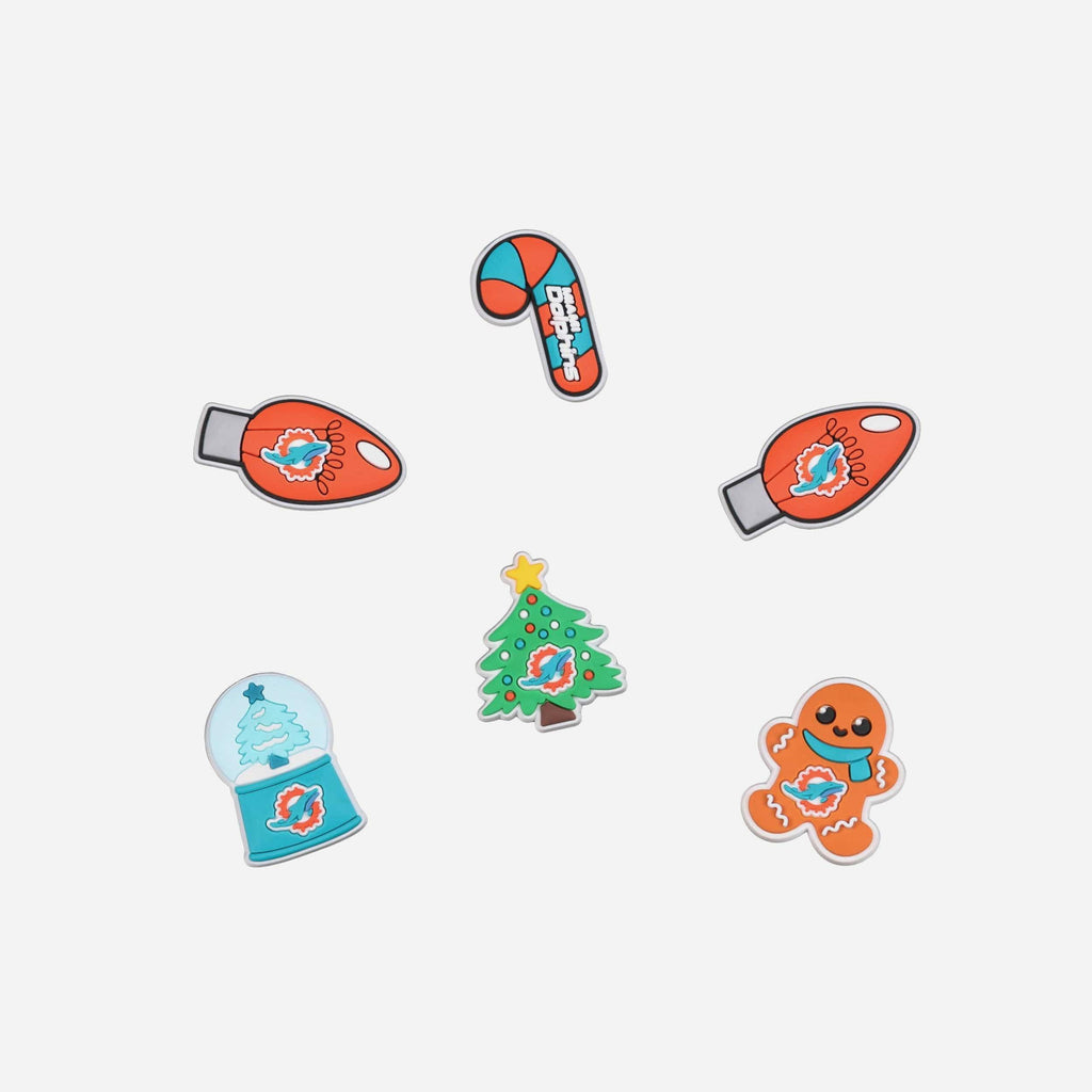 Miami Dolphins 6 Pack Holiday Team Clog Charms FOCO - FOCO.com