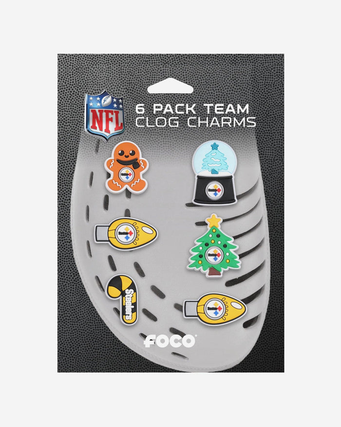 Pittsburgh Steelers 6 Pack Holiday Team Clog Charms FOCO - FOCO.com
