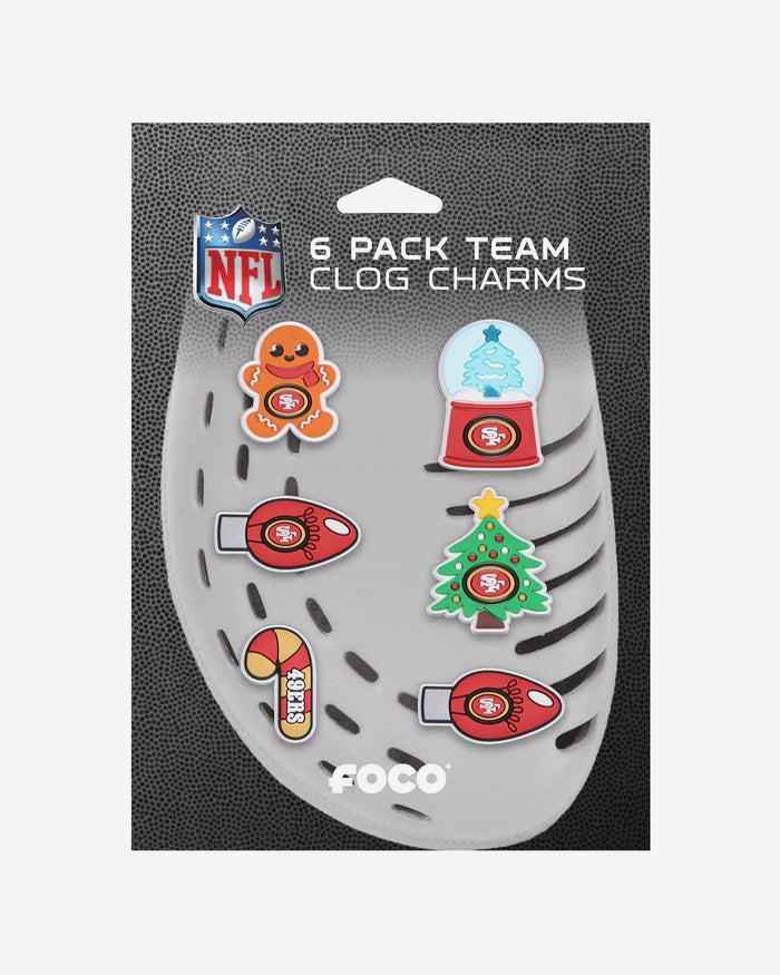 San Francisco 49ers 6 Pack Holiday Team Clog Charms FOCO - FOCO.com