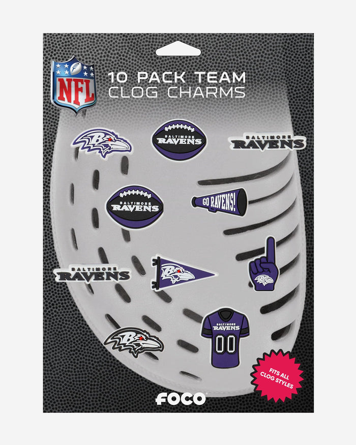 Baltimore Ravens 10 Pack Team Clog Charms FOCO - FOCO.com