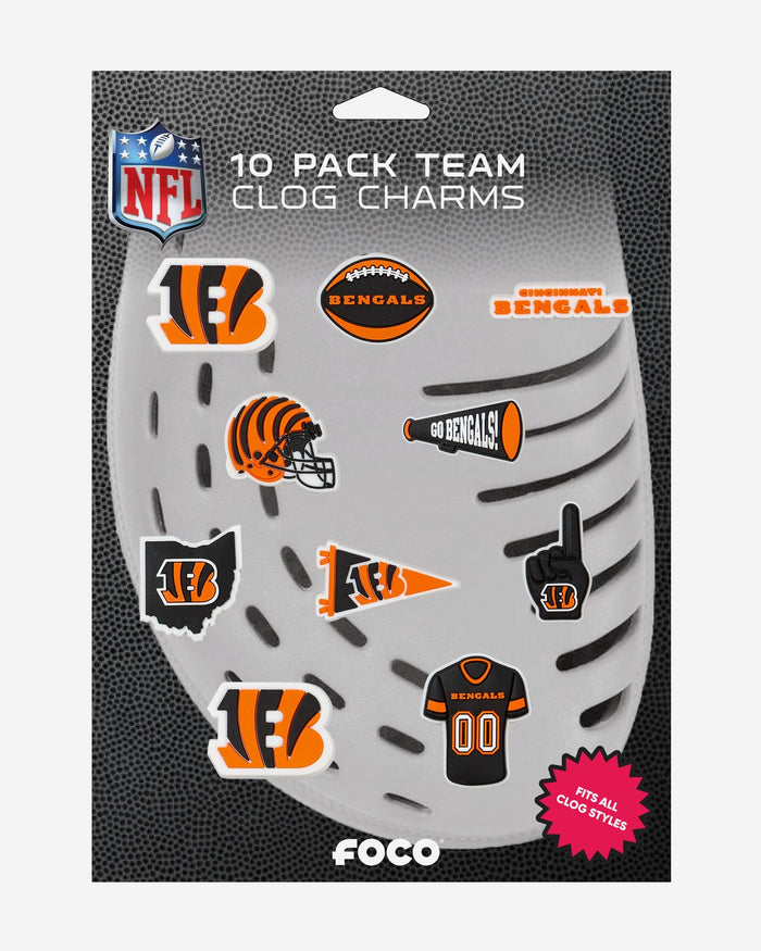 Cincinnati Bengals 10 Pack Team Clog Charms FOCO - FOCO.com