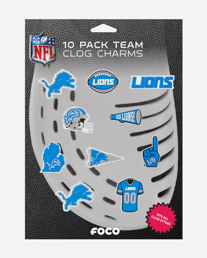 Detroit Lions 10 Pack Team Clog Charms FOCO - FOCO.com