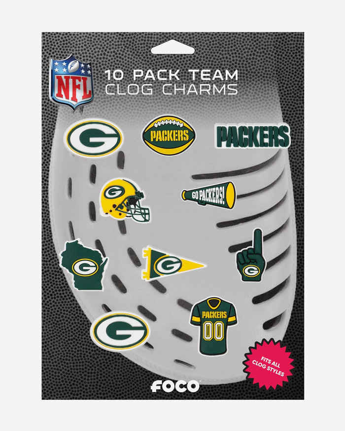 Green Bay Packers 10 Pack Team Clog Charms FOCO - FOCO.com