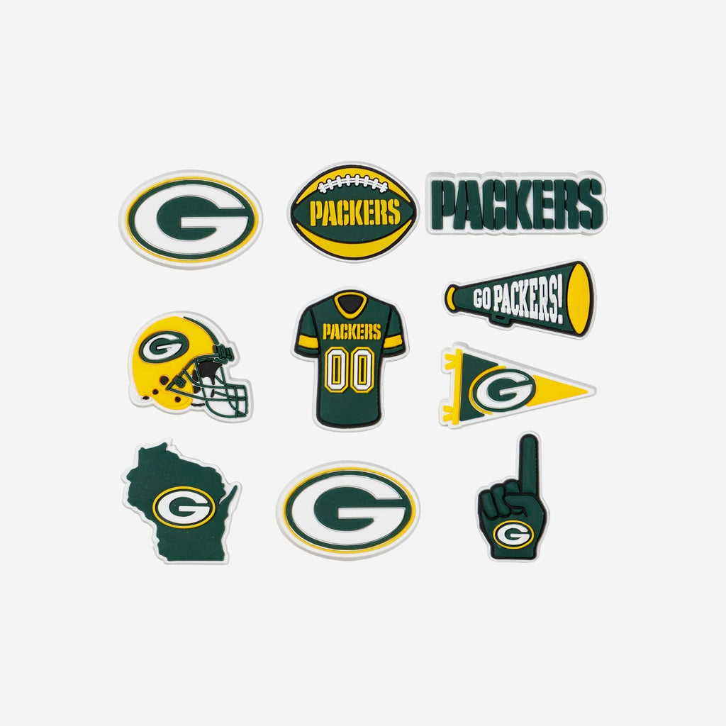 Green Bay Packers 10 Pack Team Clog Charms FOCO - FOCO.com