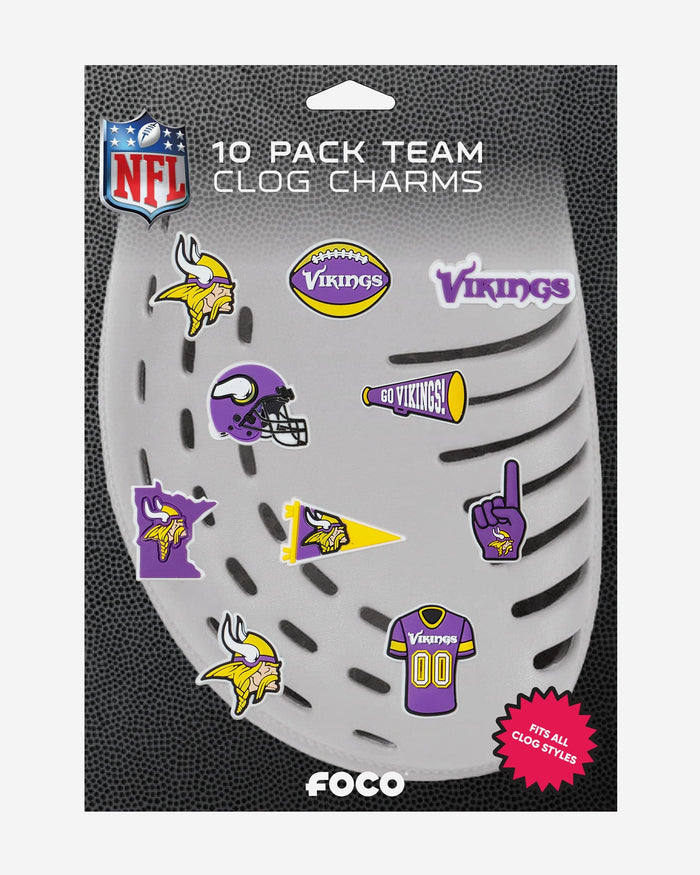 Minnesota Vikings 10 Pack Team Clog Charms FOCO - FOCO.com