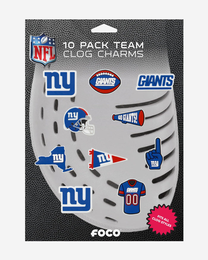 New York Giants 10 Pack Team Clog Charms FOCO - FOCO.com