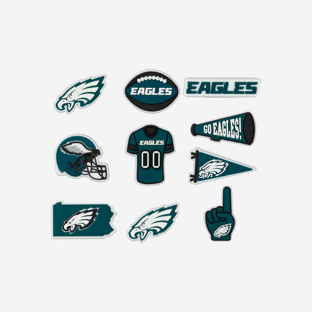 Philadelphia Eagles 10 Pack Team Clog Charms FOCO - FOCO.com