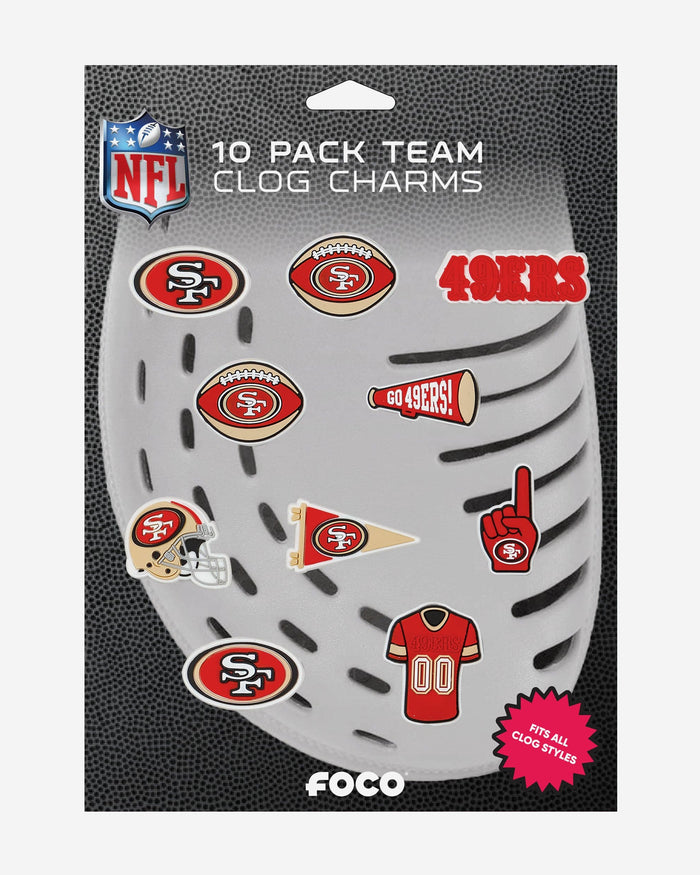 San Francisco 49ers 10 Pack Team Clog Charms FOCO - FOCO.com