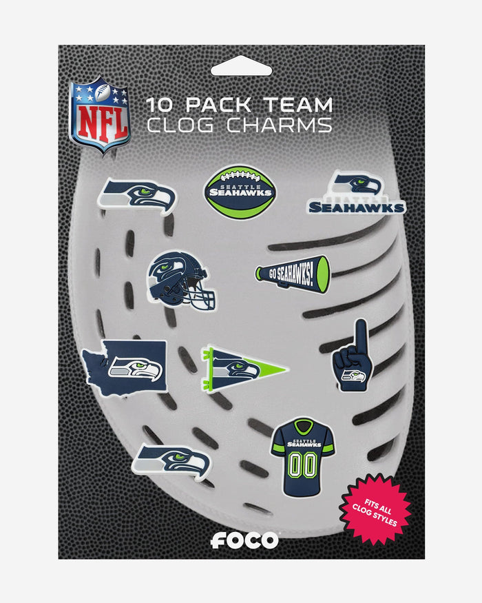 Seattle Seahawks 10 Pack Team Clog Charms FOCO - FOCO.com