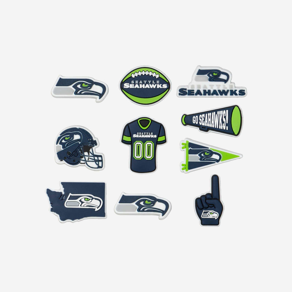 Seattle Seahawks 10 Pack Team Clog Charms FOCO - FOCO.com