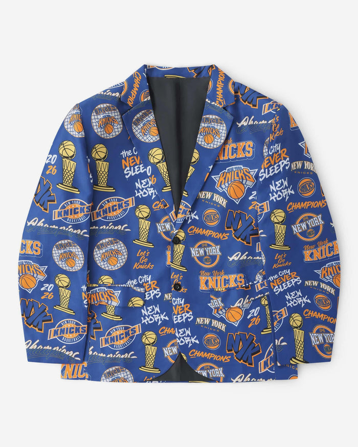 New York Knicks 2026 NBA Champions Banner Toss Print Gameday Suit Jacket FOCO 46 - FOCO.com