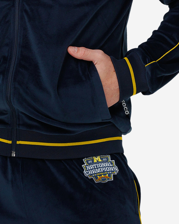 Michigan Wolverines 2023 Football National Champions Velour Zip Up Top FOCO - FOCO.com