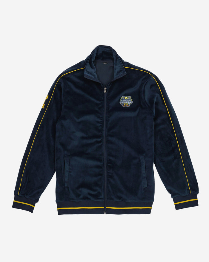 Michigan Wolverines 2023 Football National Champions Velour Zip Up Top FOCO - FOCO.com