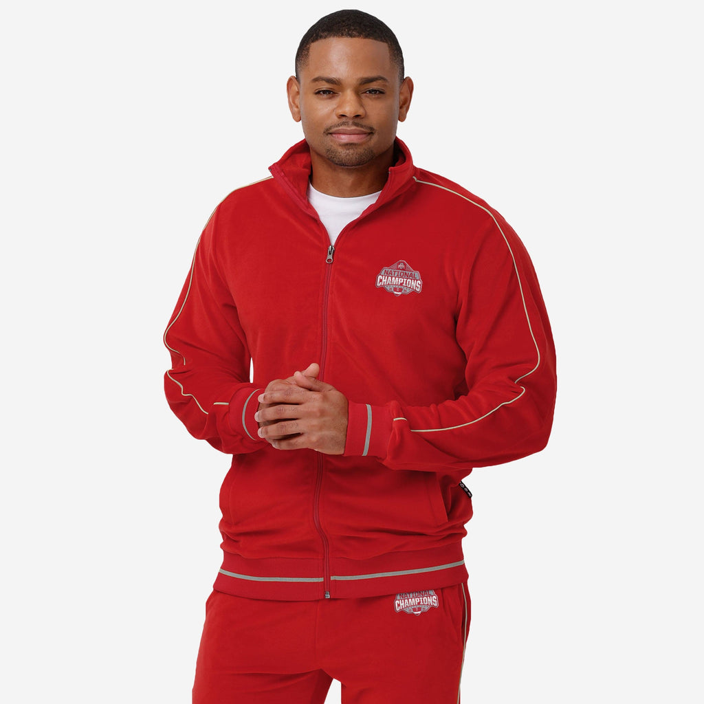 Ohio State Buckeyes 2024 Football National Champions Velour Zip Up Top FOCO S - FOCO.com