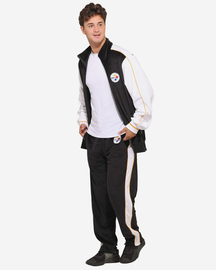 Pittsburgh Steelers Two Tone Velour Zip Up Top FOCO S - FOCO.com