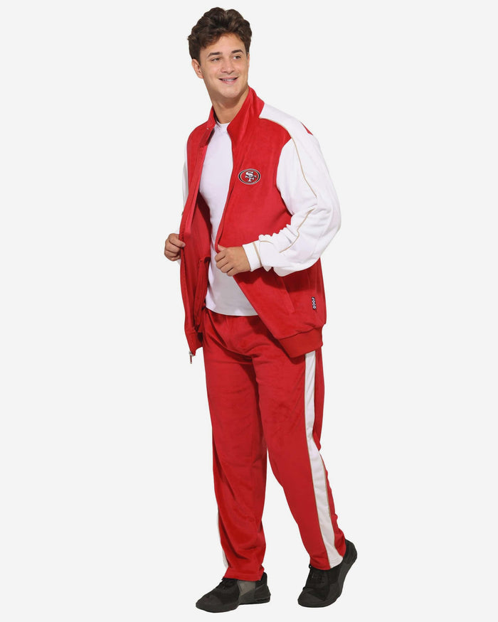 San Francisco 49ers Two Tone Velour Zip Up Top FOCO S - FOCO.com