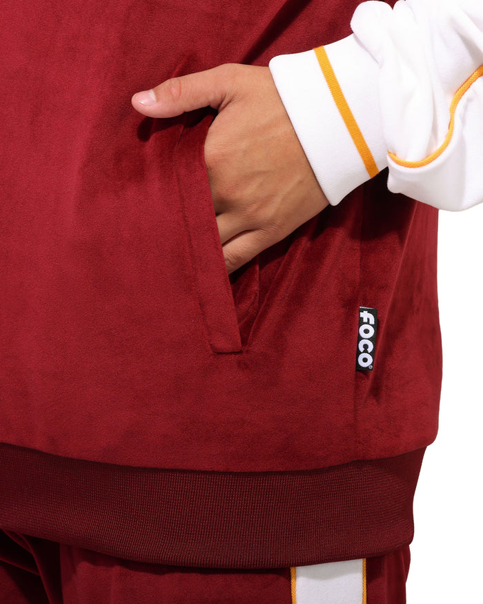 Washington Commanders Two Tone Velour Zip Up Top FOCO S - FOCO.com
