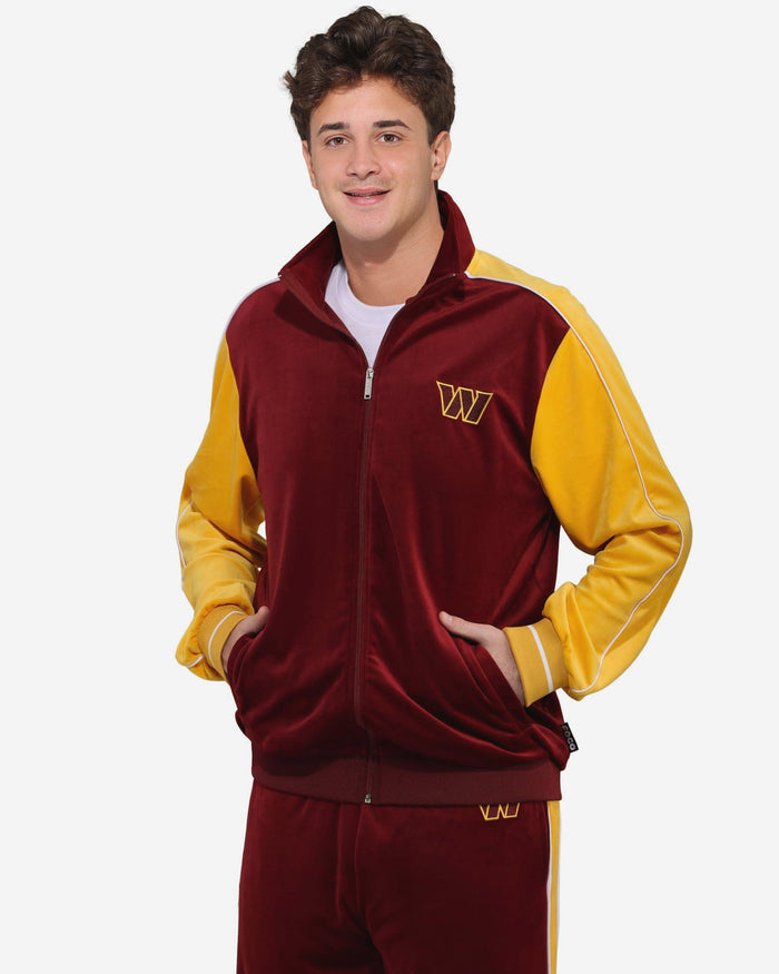 Washington Commanders Two Tone Velour Zip Up Top FOCO S - FOCO.com