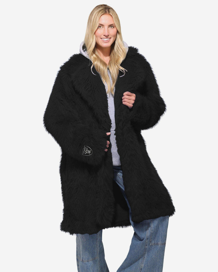 Las Vegas Raiders Faux Fur Long Jacket FOCO XS/S - FOCO.com