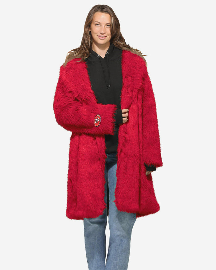 San Francisco 49ers Faux Fur Long Jacket FOCO XS/S - FOCO.com