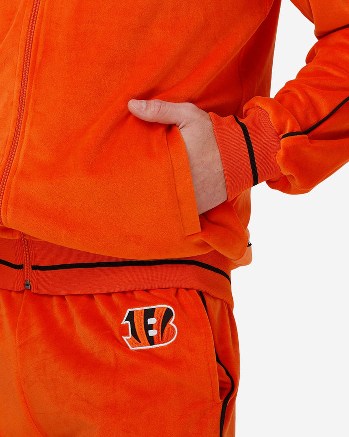 Cincinnati Bengals Orange Velour Zip Up Top FOCO - FOCO.com