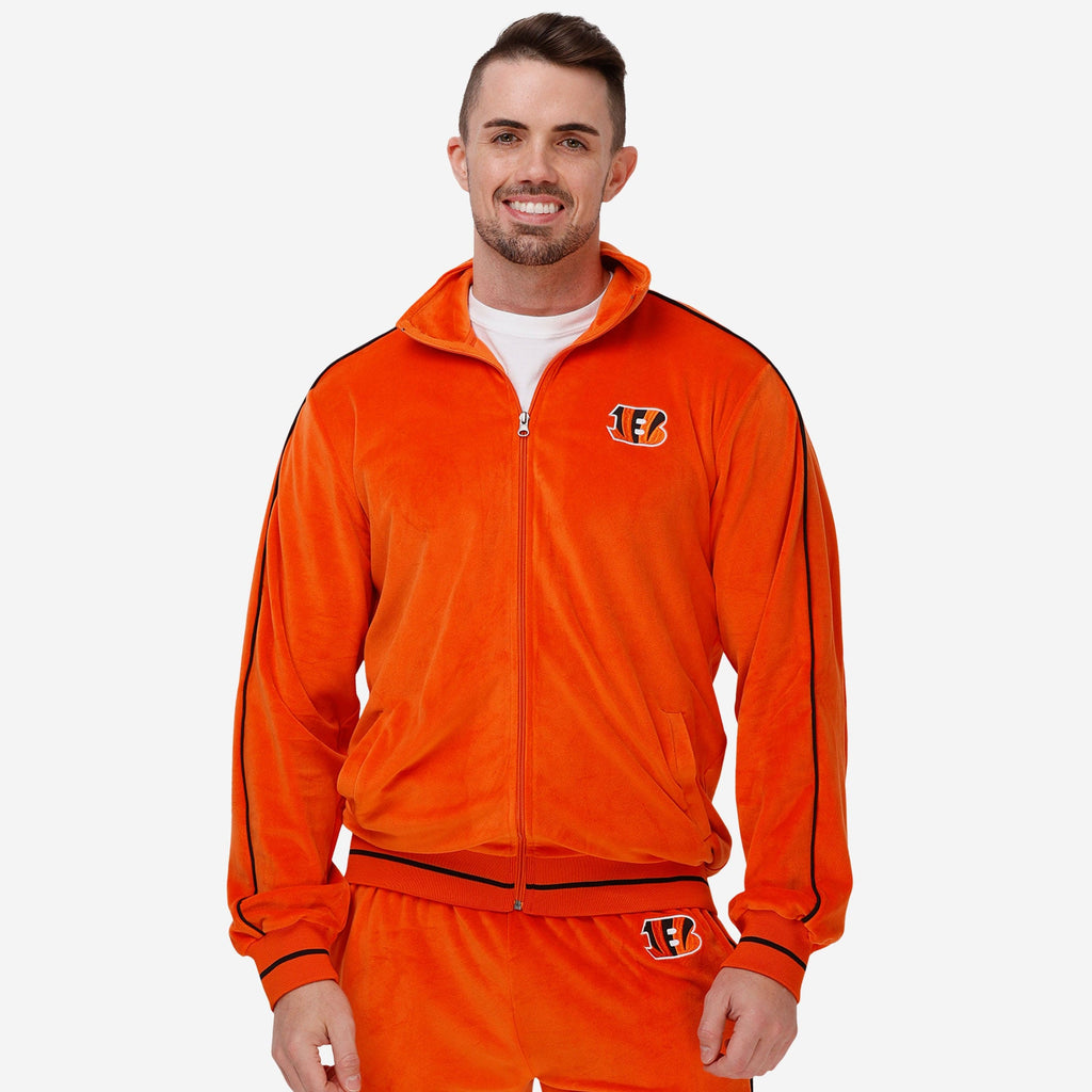 Cincinnati Bengals Orange Velour Zip Up Top FOCO S - FOCO.com