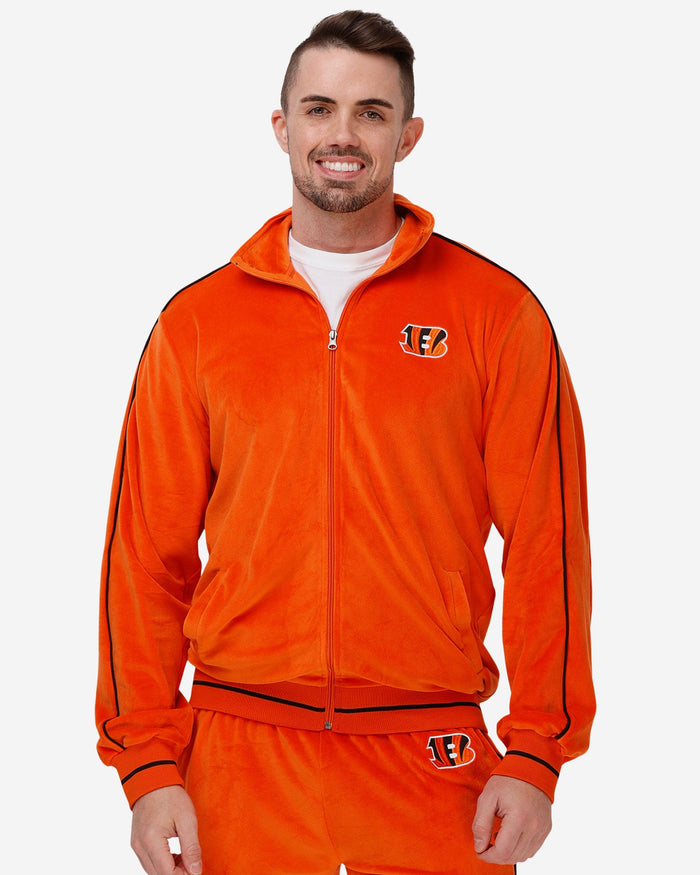 Cincinnati Bengals Orange Velour Zip Up Top FOCO S - FOCO.com