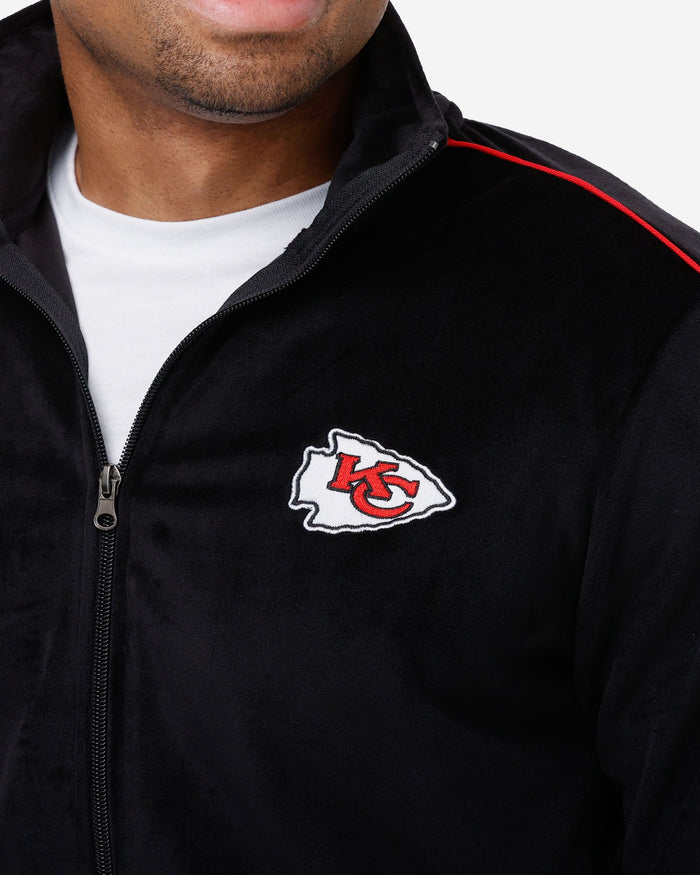 Kansas City Chiefs Black Velour Zip Up Top FOCO - FOCO.com