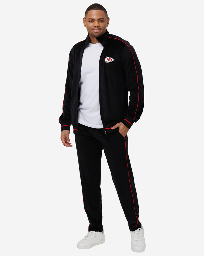 Kansas City Chiefs Black Velour Zip Up Top FOCO - FOCO.com