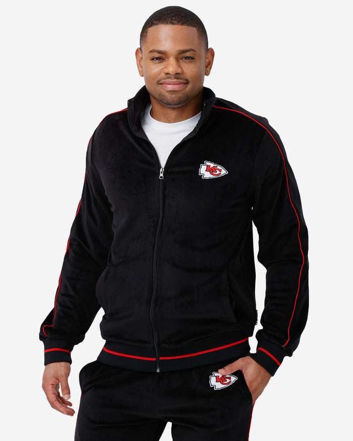 Kansas City Chiefs Black Velour Zip Up Top FOCO S - FOCO.com