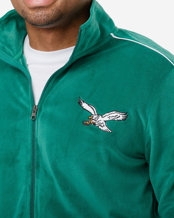 Philadelphia Eagles Kelly Green Velour Zip Up Top FOCO - FOCO.com