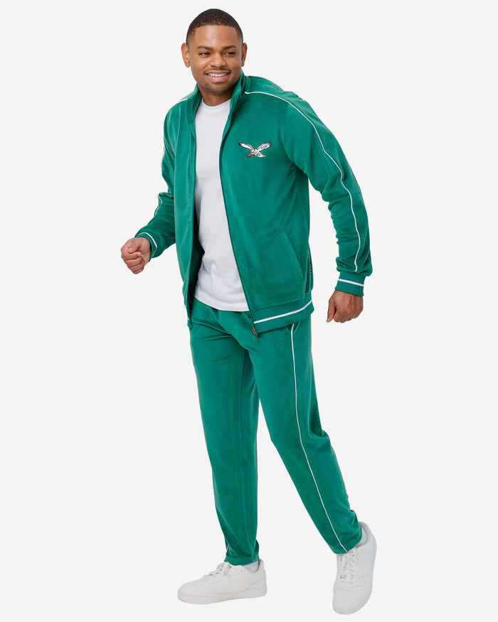 Philadelphia Eagles Kelly Green Velour Zip Up Top FOCO - FOCO.com