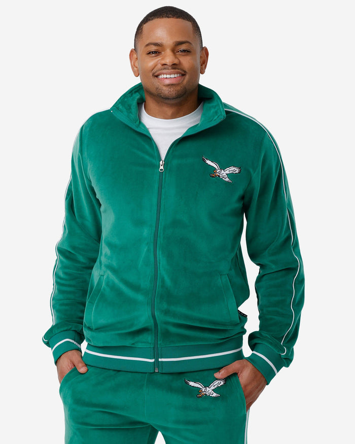 Philadelphia Eagles Kelly Green Velour Zip Up Top FOCO S - FOCO.com