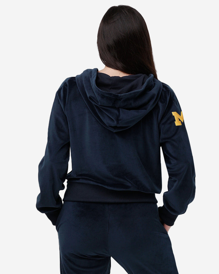 Michigan Wolverines 2023 Football National Champions Womens Velour Zip Up Top FOCO - FOCO.com