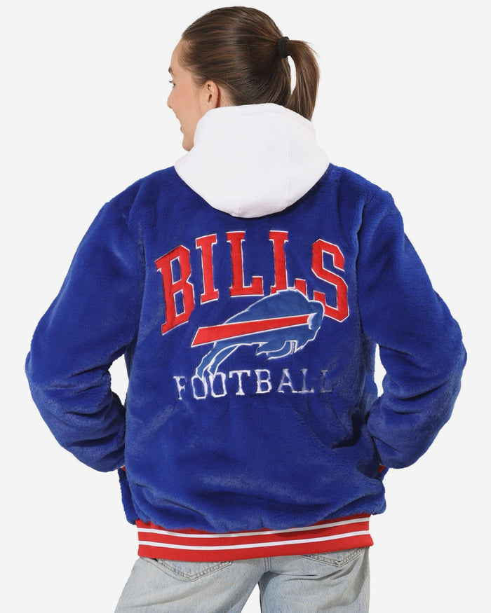 Buffalo Bills Womens Oversized Faux Fur Bomber Jacket FOCO S - FOCO.com