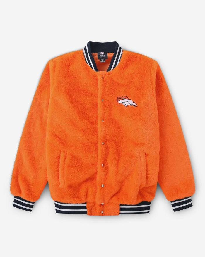 Denver Broncos Womens Oversized Faux Fur Bomber Jacket FOCO S - FOCO.com