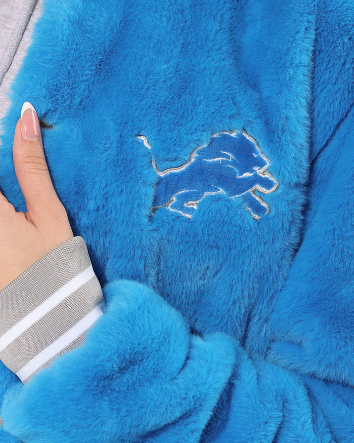 Detroit Lions Womens Oversized Faux Fur Bomber Jacket FOCO S - FOCO.com
