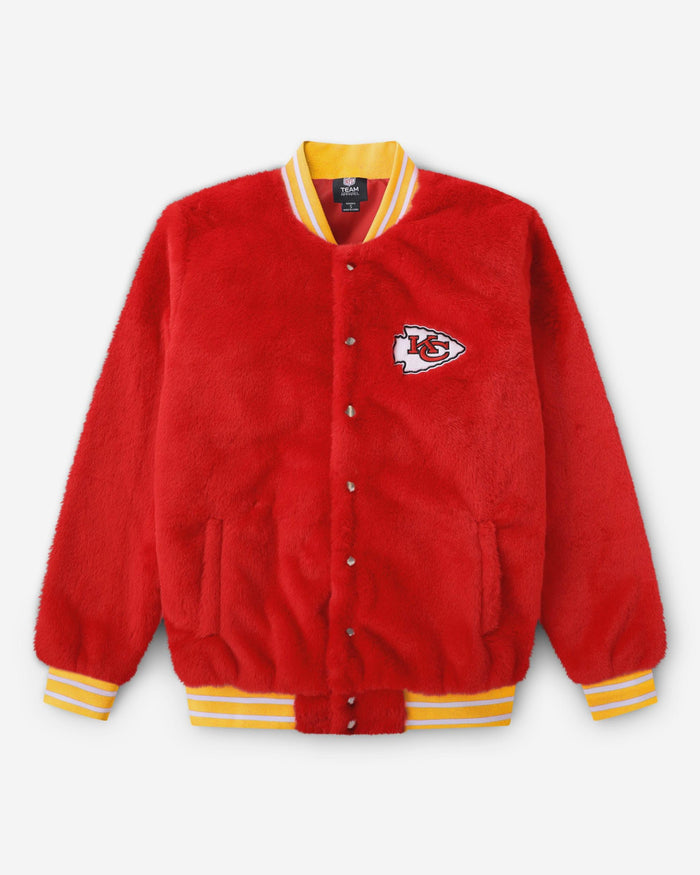 Kansas City Chiefs Womens Oversized Faux Fur Bomber Jacket FOCO S - FOCO.com