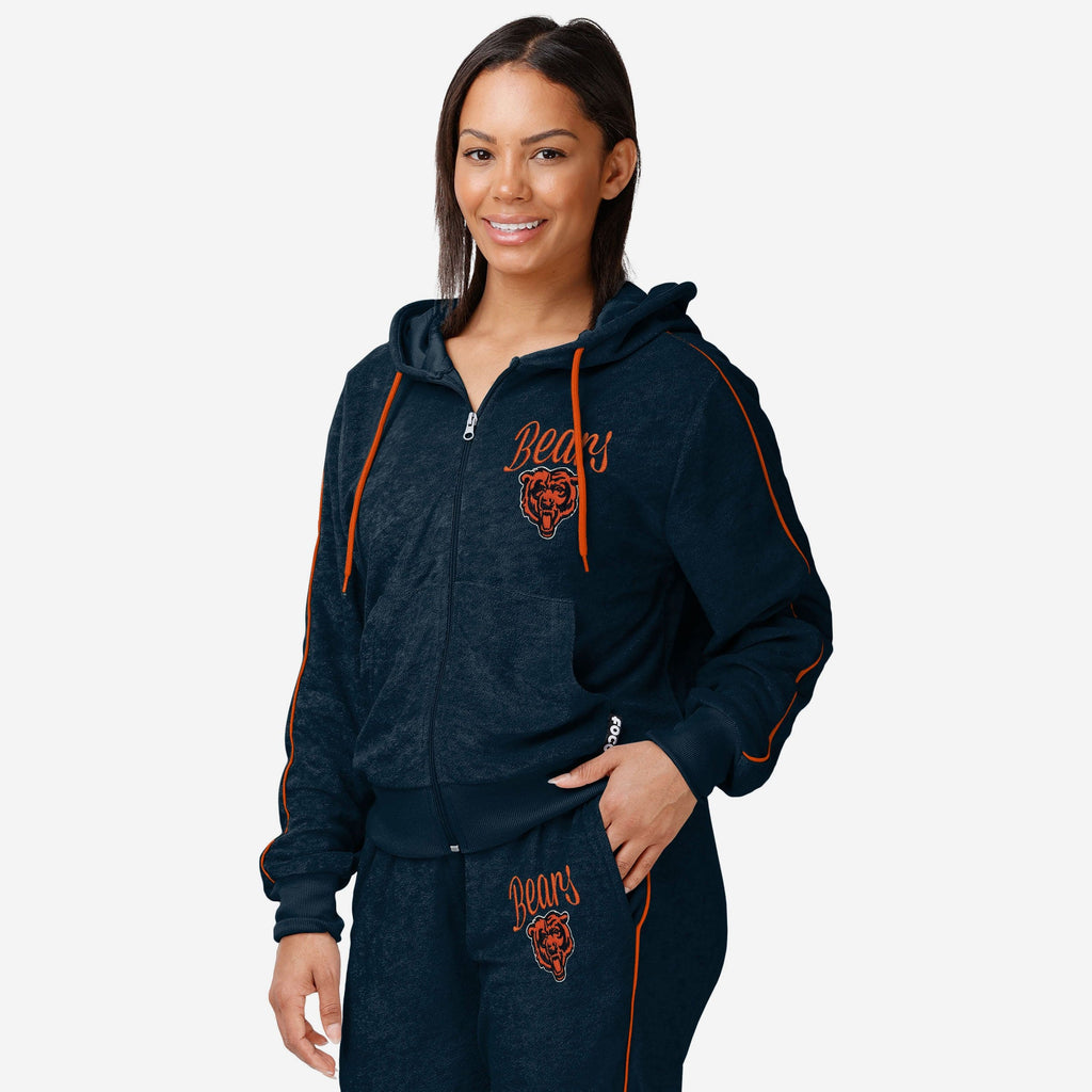 Chicago Bears Womens Terry Knit Zip Up Top FOCO S - FOCO.com