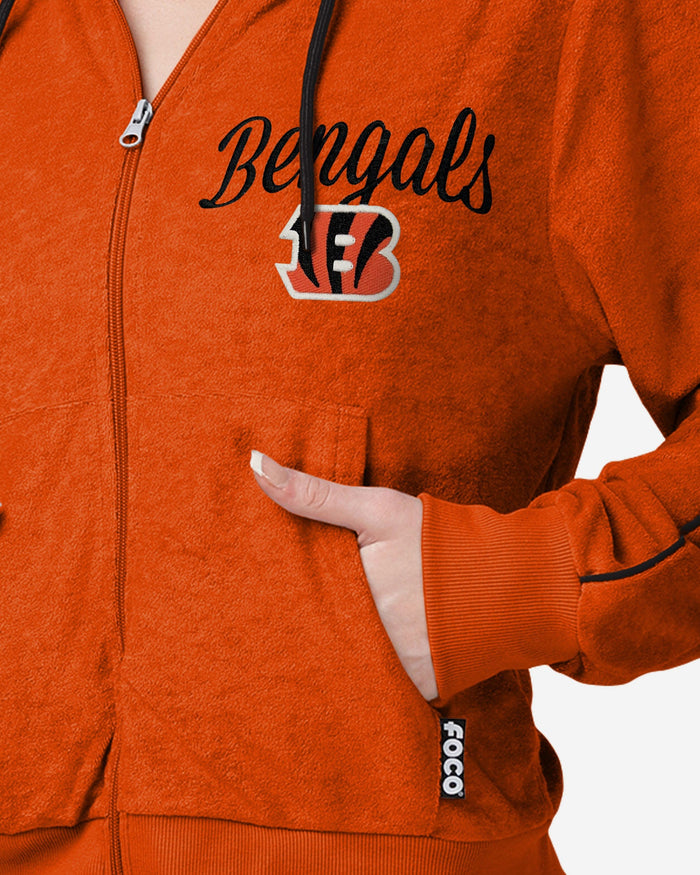 Cincinnati Bengals Womens Terry Knit Zip Up Top FOCO - FOCO.com