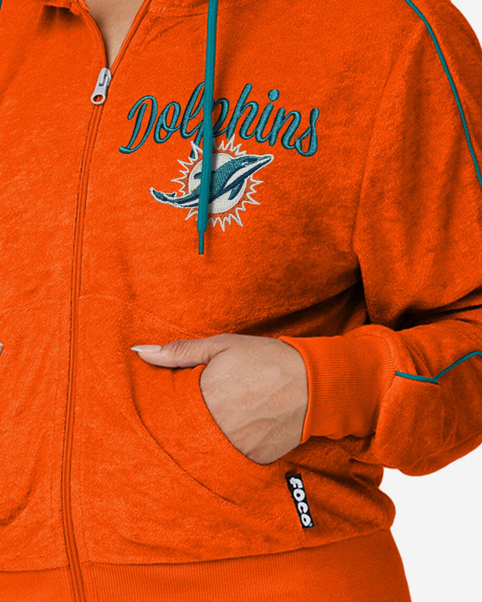 Miami Dolphins Womens Terry Knit Zip Up Top FOCO - FOCO.com