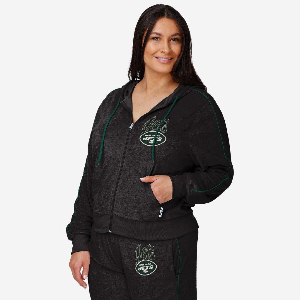 New York Jets Womens Terry Knit Zip Up Top FOCO S - FOCO.com