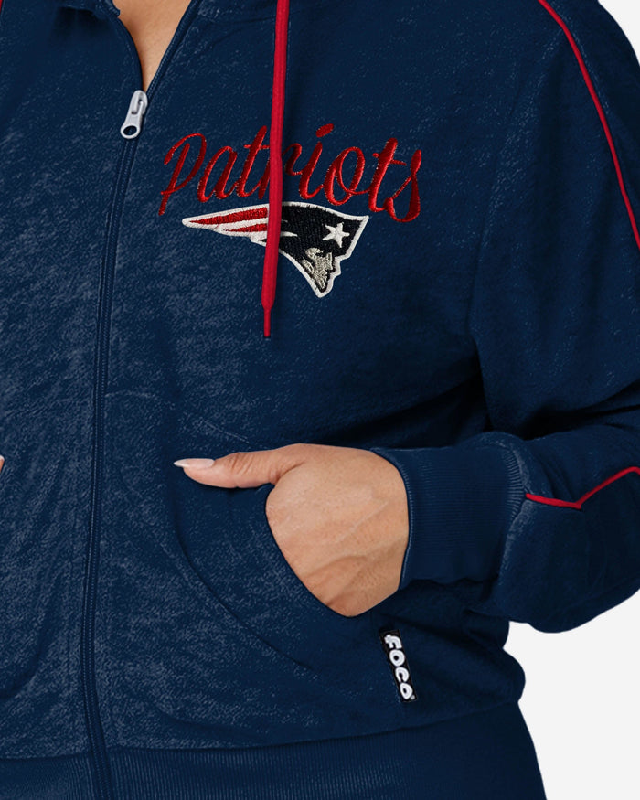 New England Patriots Womens Terry Knit Zip Up Top FOCO - FOCO.com