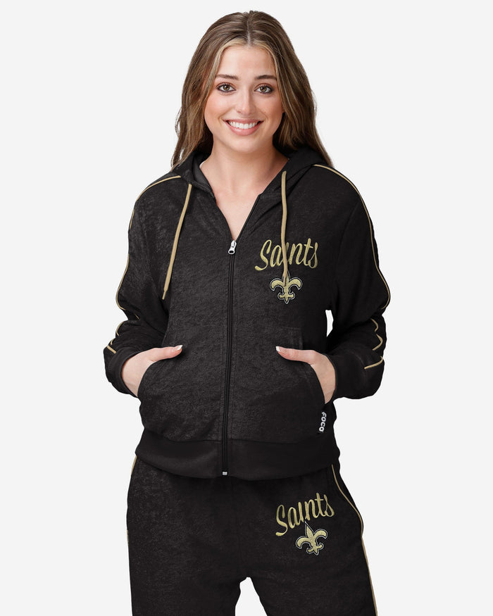 New Orleans Saints Womens Terry Knit Zip Up Top FOCO S - FOCO.com