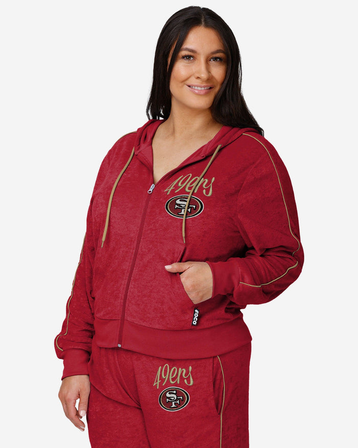 San Francisco 49ers Womens Terry Knit Zip Up Top FOCO S - FOCO.com