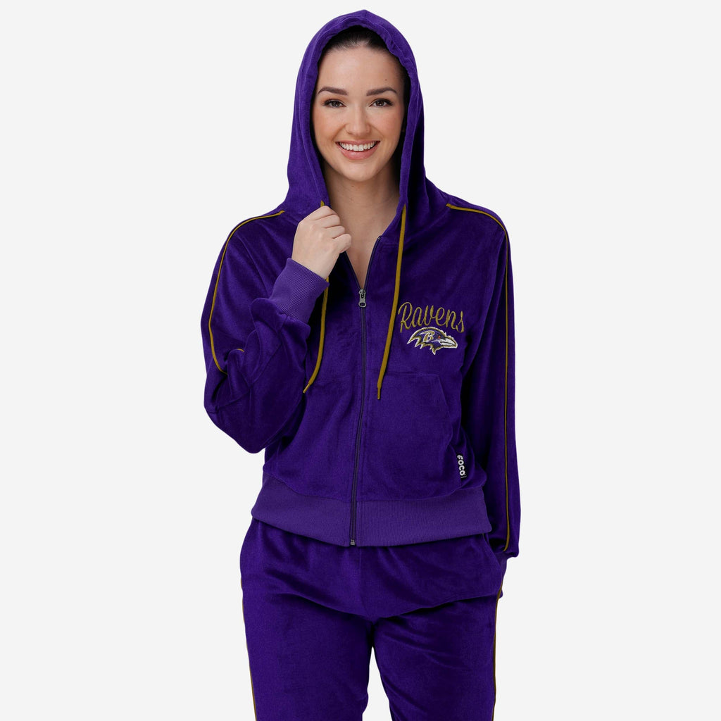 Baltimore Ravens Womens Velour Zip Up Top FOCO S - FOCO.com