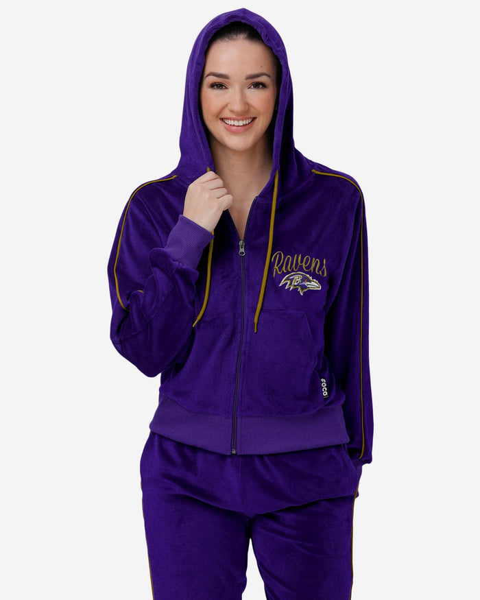 Baltimore Ravens Womens Velour Zip Up Top FOCO S - FOCO.com