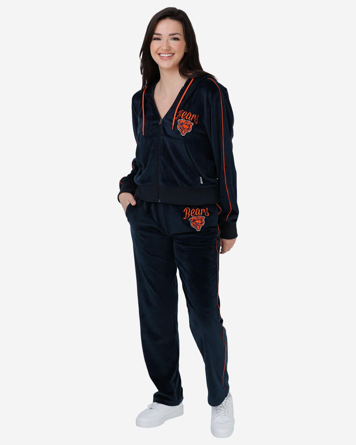 Chicago Bears Womens Velour Zip Up Top FOCO - FOCO.com